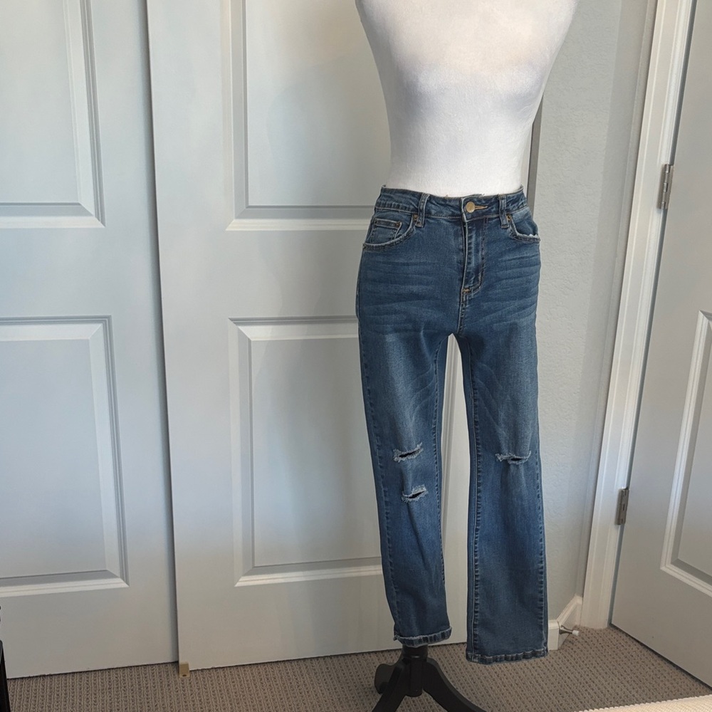 Fate Women's Classic Blue Straight Leg Jeans